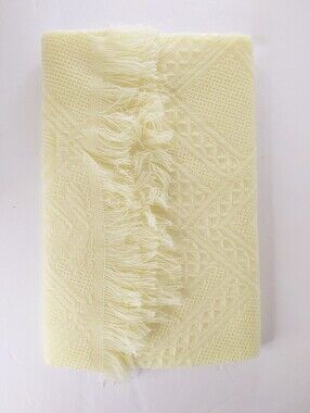 Vtg NWOT Quiltex Baby Blanket Shawl 40X40 Yellow